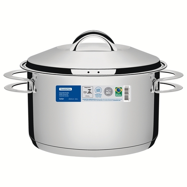 Caçarola Funda Solar Aço Inox 20 Cm 3 6 L Tramontina