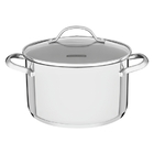 Cacarola Funda Una Em Aco Inox Com Fundo Triplo E Tampa De Vi