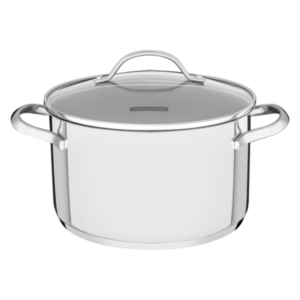 Cacarola Funda Una Em Aco Inox Com Fundo Triplo E Tampa De Vi