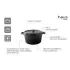 Caçarola Haus Concept 20 Cm 2 5 Litros Cinza - Ferro Fundido