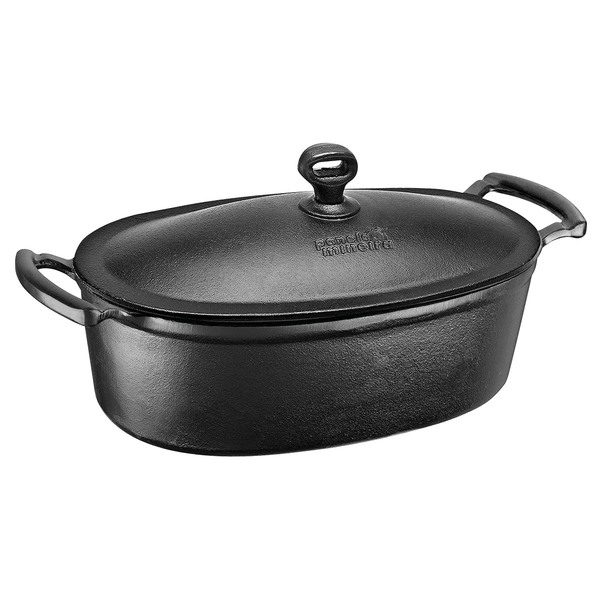 Caçarola Oval Com Alça E Tampa De Ferro 5 0 L Panela Mineira