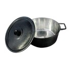 Caçarola Panela Craqueada Alça Alumínio Fundido E Tampa 55cm