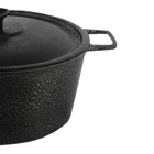 Caçarola Panela Craqueada Alça Alumínio Fundido E Tampa Preta