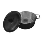 Caçarola Panela Craqueada Alça Alumínio Fundido E Tampa Preta