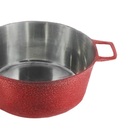 Caçarola Panela Craqueada Alça Alumínio Fundido E Tampa Verme