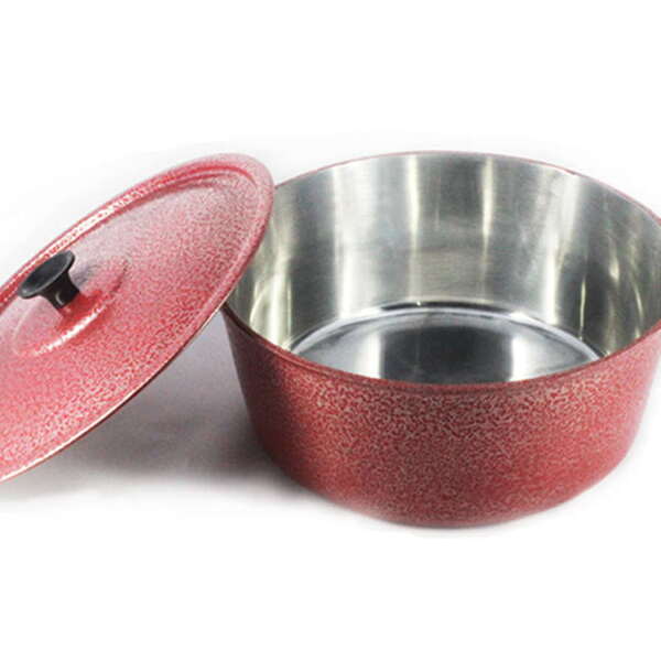 Caçarola Panela Craqueada Alça Alumínio Fundido E Tampa Verme