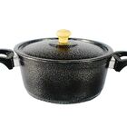 Caçarola Panela De Alumínio Craqueada Alça Baquelite Preta 20