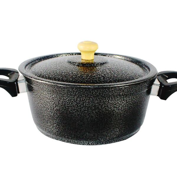 Caçarola Panela De Alumínio Craqueada Alça Baquelite Preta 20