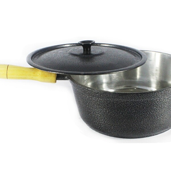 Caçarola Panela De Alumínio Craqueada Cabo De Madeira 24cm -