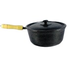 Caçarola Panela De Alumínio Craqueada Cabo De Madeira 24cm -