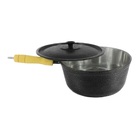 Caçarola Panela De Alumínio Craqueada Cabo De Madeira Preta 2