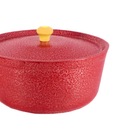 Caçarola Panela De Alumínio Craqueada Cabo De Madeira Vermelh