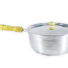 Caçarola Panela De Alumínio Polido Cabo De Madeira 18cm