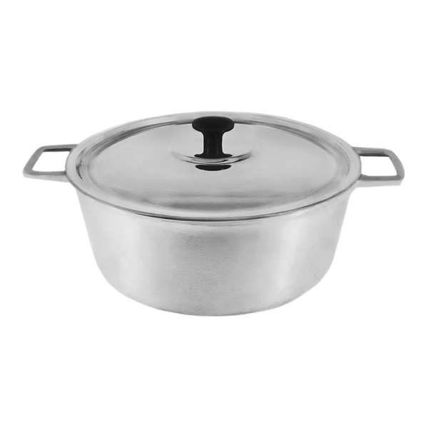 Caçarola Panela Polida Alça Alumínio Fundido Com Tampa 45cm