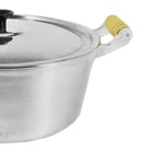 Caçarola Panela Reta Alumínio Polido Alça Madeira 45cm