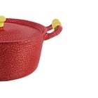 Caçarola Panela Reta Craqueada De Alumínio Alça Madeira 16cm