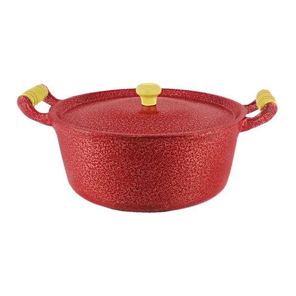 Caçarola Panela Reta Craqueada De Alumínio Alça Madeira Verme