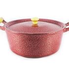 Caçarola Panela Reta Craqueada De Alumínio Alça Madeira Verme