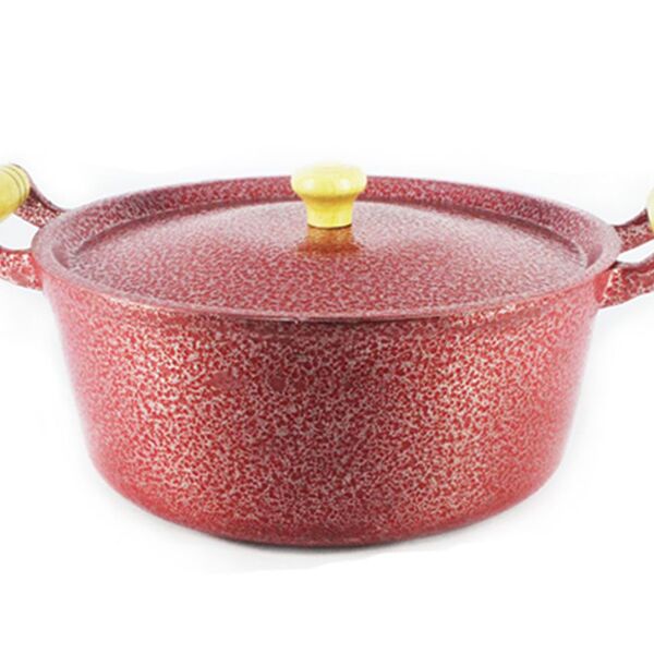 Caçarola Panela Reta Craqueada De Alumínio Alça Madeira Verme