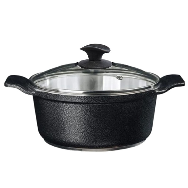 Caçarola Preto Craqueado Alumínio Usinado Javali Aa 24cm