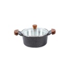 Caçarola Preto Craqueado Alumínio Usinado Javali Am 24cm