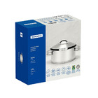 Cacarola Rasa Solar Em Aco Inox Fundo Triplo Com Tampa E Alca