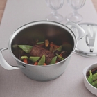 Cacarola Rasa Ventura Em Aco Inox Com Fundo Triplo 22 Cm 3,3