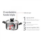 Cacarola Solar Baquelite Rasa Em Aco Inox Fundo Triplo Tampa