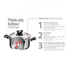 Cacarola Solar Baquelite Rasa Em Aco Inox Fundo Triplo Tampa