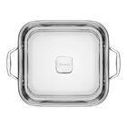 Caçarola Tramontina Grano Quadrada Em Aço Inox Com Alças E Ta