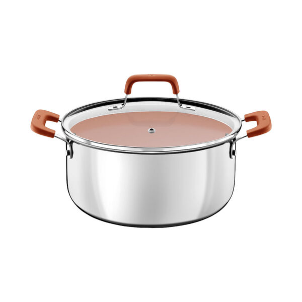 Caçarola Tramontina Romagna Aço Inox Cerâmico Marfim 24 Cm 5