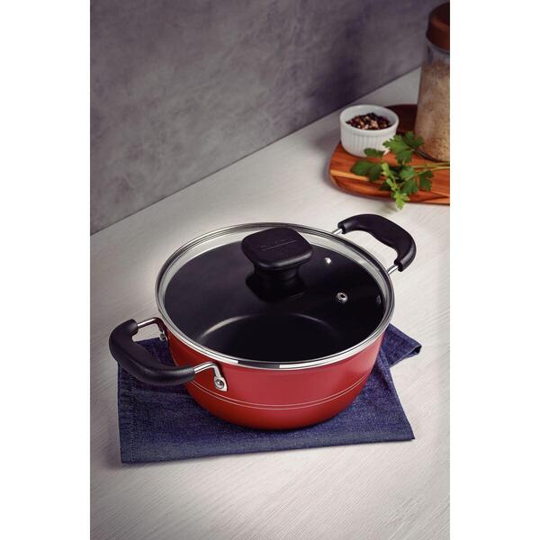 2024 Style With Our Non-Slip Tramontina Sicilia 1.25 Qt Aluminum Nonstick Covered Sauce Pan Raspberry