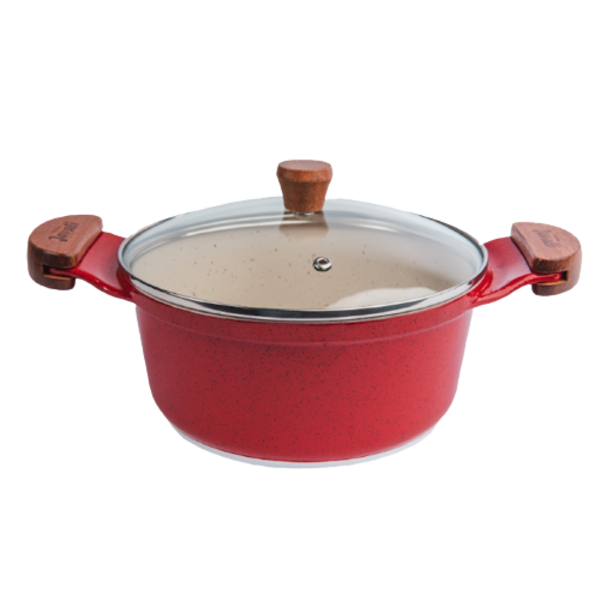 Caçarola Vermelha Antiaderente Marmorizada Javali Am 18cm