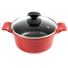 Caçarola Vermelha Teflon Antiaderente Titanium Javali Aa16cm