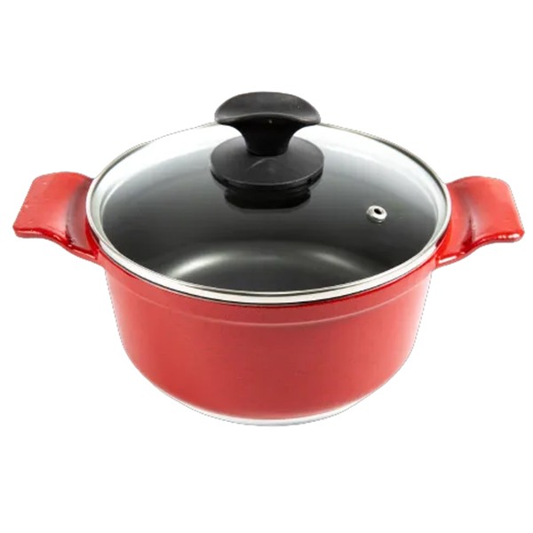 Caçarola Vermelha Teflon Antiaderente Titanium Javali Aa16cm