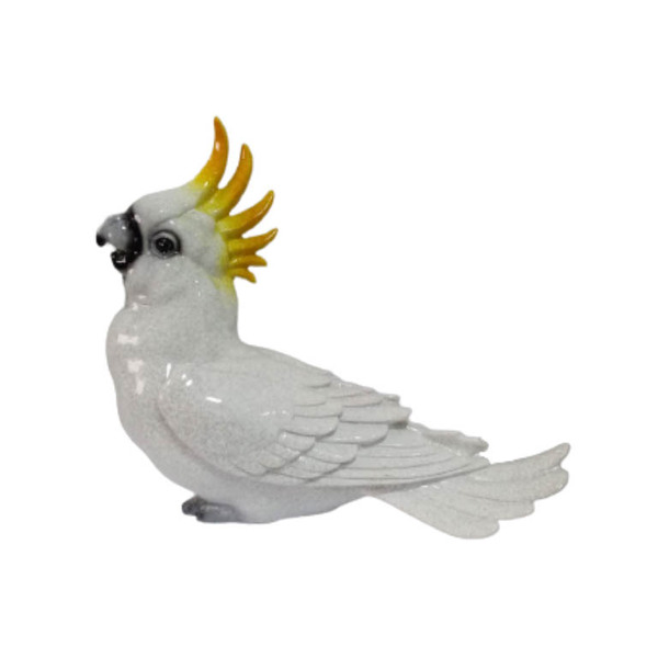 Cacatua De Resina Decorativo 23x19cm