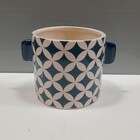 Cachepô Cerâmica 11x15x15cm Azul Decorativo Planta Vaso