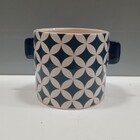 Cachepô Cerâmica 11x15x15cm Azul Decorativo Planta Vaso