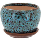 Cachepô Cerâmica Azul 3pç