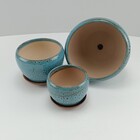 Cachepô Cerâmica Azul 3pç