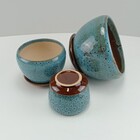 Cachepô Cerâmica Azul 3pç