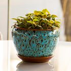 Cachepô Cerâmica Azul 3pç