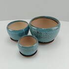 Cachepô Cerâmica Azul 3pç