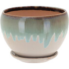 Cachepô Cerâmica Azul 3pç