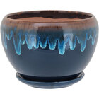 Cachepô Cerâmica Azul 3pç