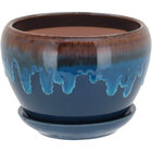 Cachepô Cerâmica Azul 3pç