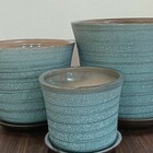 Cachepô Cerâmica Cinza 3pç