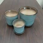 Cachepô Cerâmica Cinza 3pç