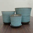 Cachepô Cerâmica Cinza 3pç