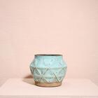 Cachepô Cerâmica Dimond - Turquesa